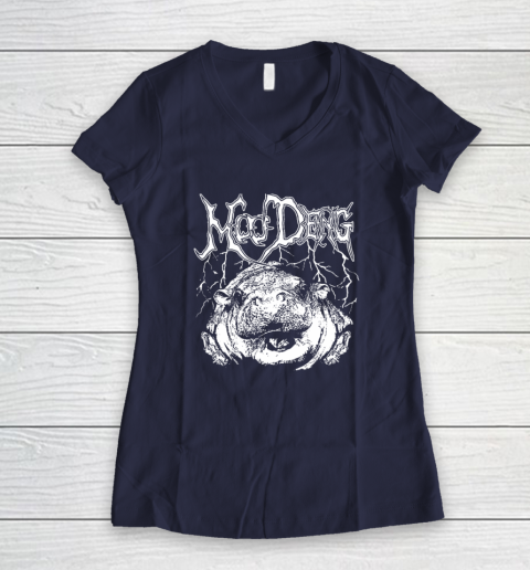 Moo Deng Rock Women's V-Neck T-Shirt 7