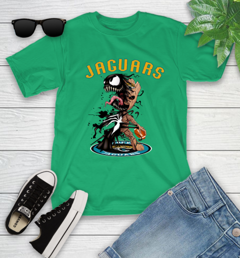 NFL Jacksonville Jaguars Football Venom Groot Guardians Of The Galaxy Youth T-Shirt 6
