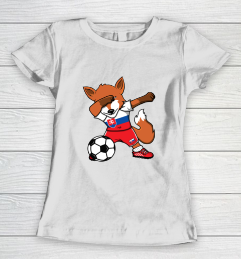 Dabbing Fox Slovakia Soccer Fans Jersey Slovak Football Fan Women's T-Shirt