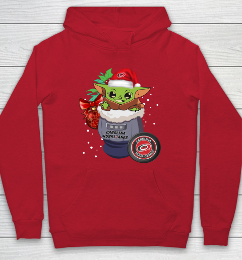 Carolina Hurricanes Christmas Baby Yoda Star Wars Funny Happy NHL Hoodie 10