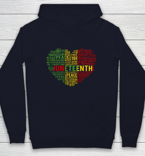 Juneteenth Heart Black History Afro American African Freedom Youth Hoodie 2