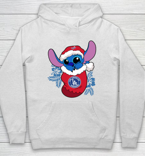 Los Angeles Dodgers Christmas Stitch In The Sock Funny Disney MLB Hoodie