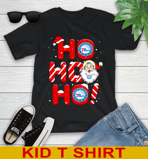 Philadelphia 76ers NBA Basketball Ho Ho Ho Santa Claus Merry Christmas Shirt Youth T-Shirt