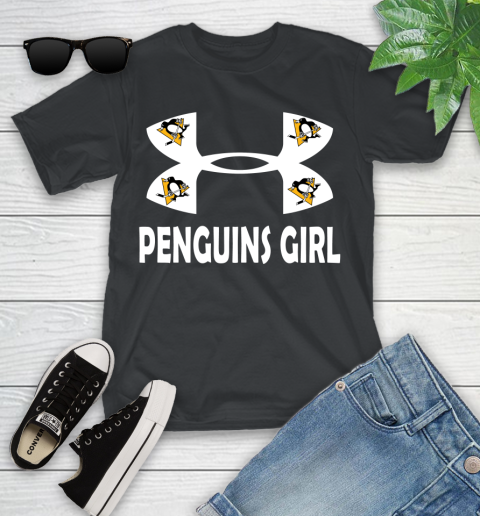 NHL Pittsburgh Penguins Girl Under Armour Hockey Sports Youth T-Shirt