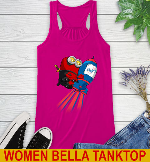 MLB Baseball Los Angeles Dodgers Deadpool Minion Marvel Shirt Racerback Tank 6