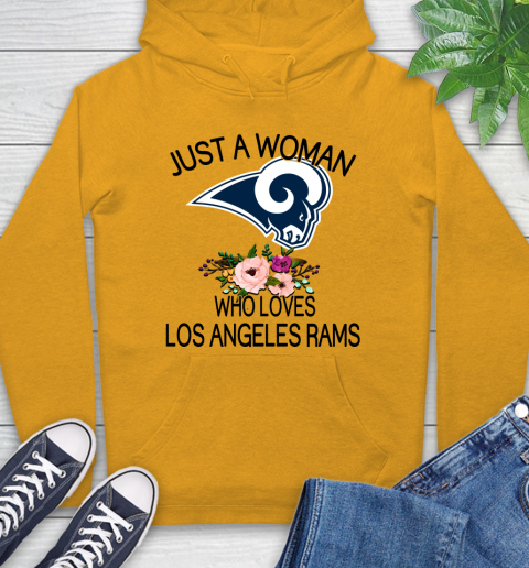 NFL Just A Woman Who Loves Los Angeles Rams Football Sports Hoodie 2