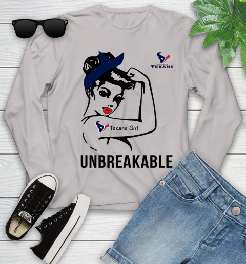 NFL Houston Texans Girl Unbreakable Football Sports Youth Long Sleeve 9