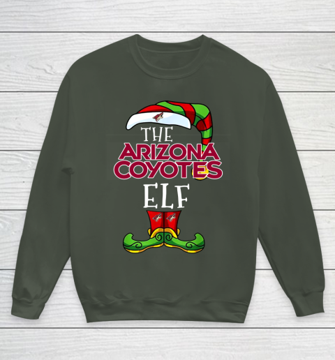 Arizona Coyotes Christmas ELF Funny NHL Youth Sweatshirt 8