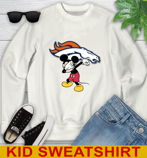 Denver Broncos NFL Football Dabbing Mickey Disney Sports Youth Sweatshirt