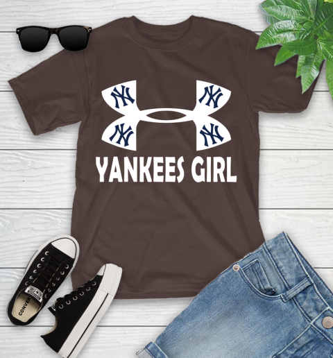 MLB New York Yankees Girl Under Armour Baseball Sports Youth T-Shirt 7