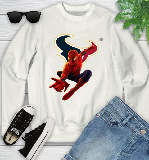 NFL Spider Man Avengers Endgame Football Houston Texans Youth Sweatshirt