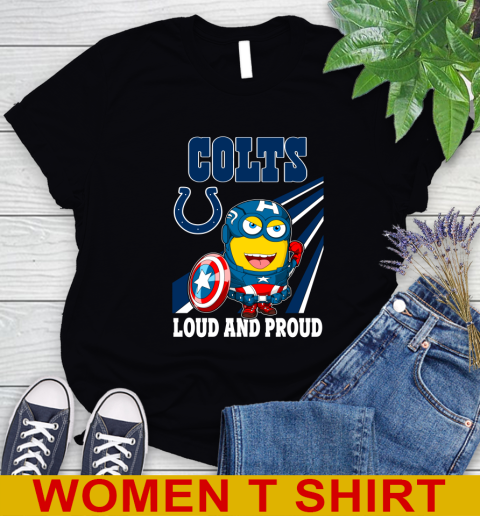 NFL Football Indianapolis Colts Captain America Marvel Avengers Minion Shirt Women's T-Shirt