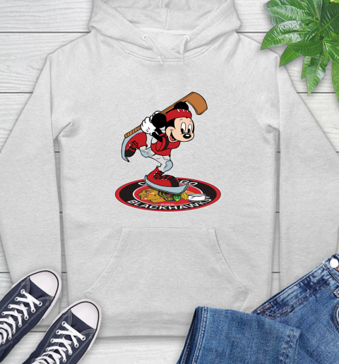 NHL Hockey Chicago Blackhawks Cheerful Mickey Disney Shirt Hoodie 2