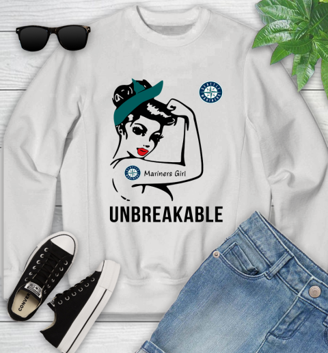 MLB Seattle Mariners Girl Unbreakable Baseball Sports Youth Sweatshirt