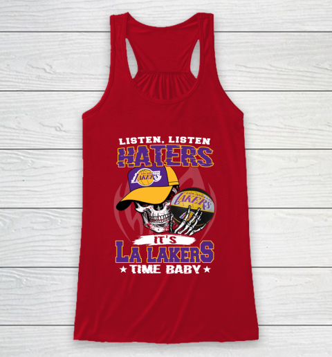 Listen Haters It is LAKERS Time Baby NBA Racerback Tank 4
