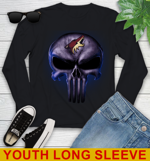 Arizona Coyotes NHL Hockey Punisher Skull Sports Youth Long Sleeve