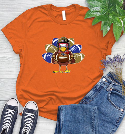Baltimore Ravens Turkey Thanksgiving Day Women's T-Shirt 4