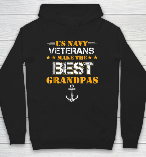 Grandpa Funny Gift Apparel  Us Navy Veterans Make The Best Grandpas Faded Hoodie