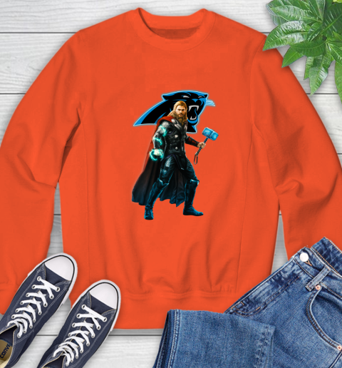 NFL Thor Avengers Endgame Football Carolina Panthers Sweatshirt 4