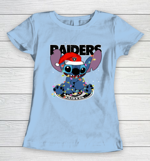 Oakland Raiders NFL Football noel stitch Christmas Women's T-Shirt 4