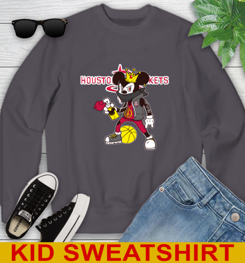 Houston Rockets NBA Basketball Mickey Peace Sign Sports Youth Sweatshirt 6