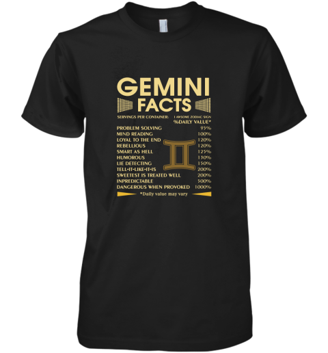 Zodiac Gemini Facts Awesome Zodiac Sign Daily Value Premium Men's T-Shirt