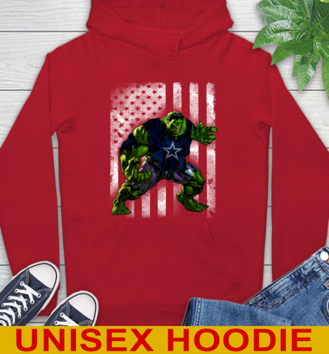 Dallas Cowboys Hulk Marvel Avengers NFL Football American Flag Hoodie 10