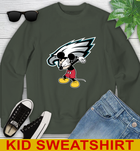 Philadelphia Eagles NFL Football Dabbing Mickey Disney Sports Youth Sweatshirt 9