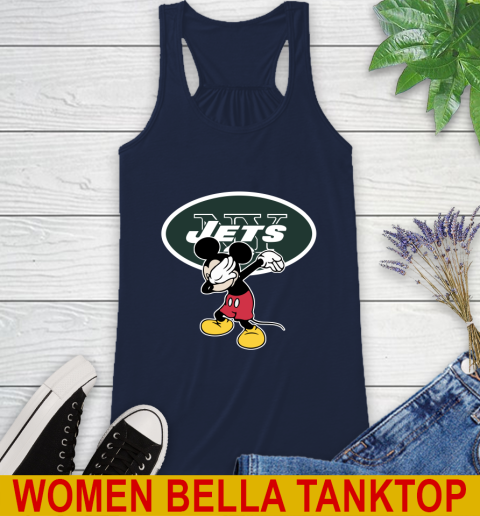 New York Jets NFL Football Dabbing Mickey Disney Sports Racerback Tank 11