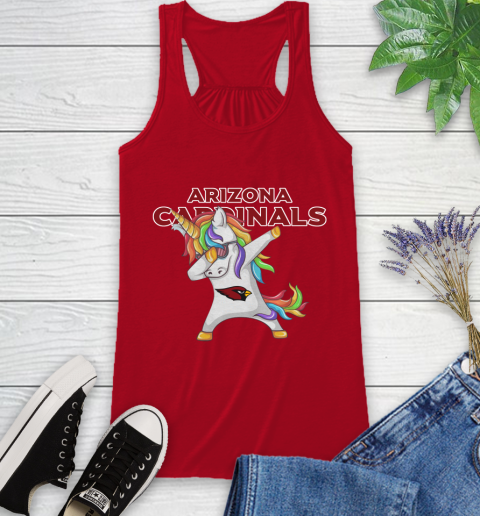 Arizona Cardinals NFL Football Funny Unicorn Dabbing Sports Racerback Tank 6