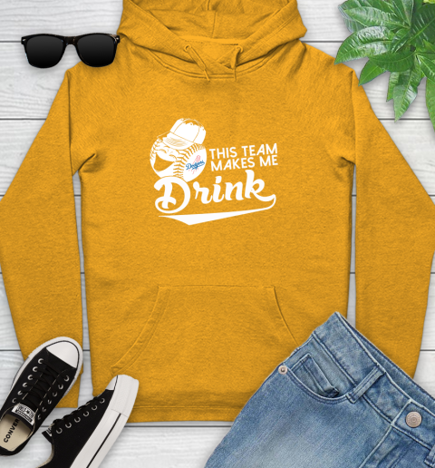 Los Angeles Dodgers MLB Baseball This Team Makes Me Drink Adoring Fan Youth Hoodie 3 Los Angeles Dodgers MLB Baseball This Team Makes Me Drink Adoring Fan Youth Hoodie - Image 3