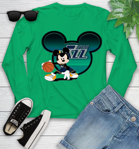 NBA Utah Jazz Mickey Mouse Disney Basketball Youth Long Sleeve 6