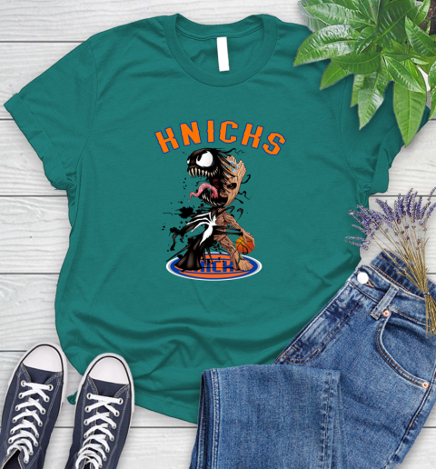 NBA New York Knicks Basketball Venom Groot Guardians Of The Galaxy Women's T-Shirt 12