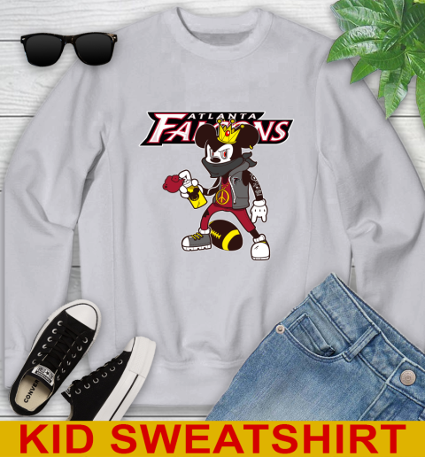 Atlanta Falcons NFL Football Mickey Peace Sign Sports Youth Sweatshirt 4