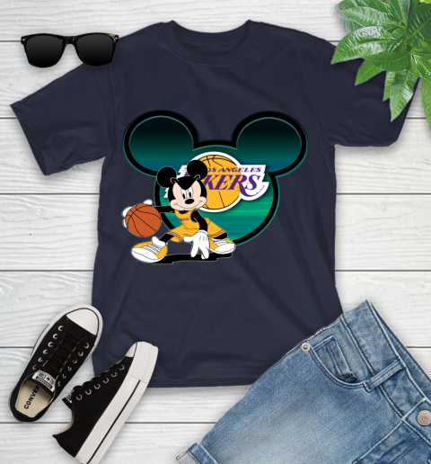 NBA Los Angeles Lakers Mickey Mouse Disney Basketball Youth T-Shirt 3