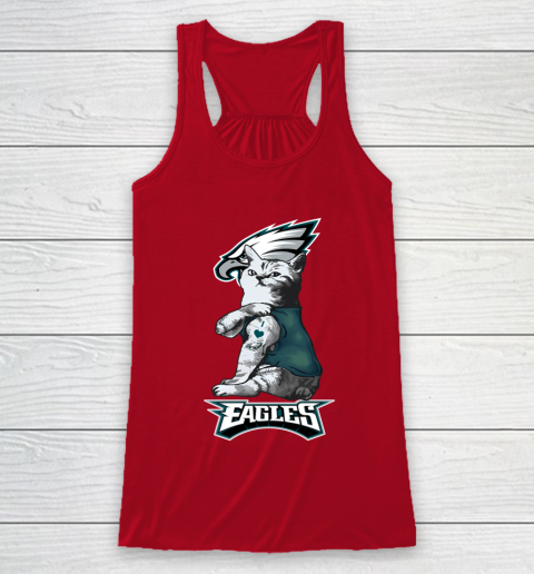 NFL Football My Cat Loves Philadelphia Eagles Racerback Tank 4