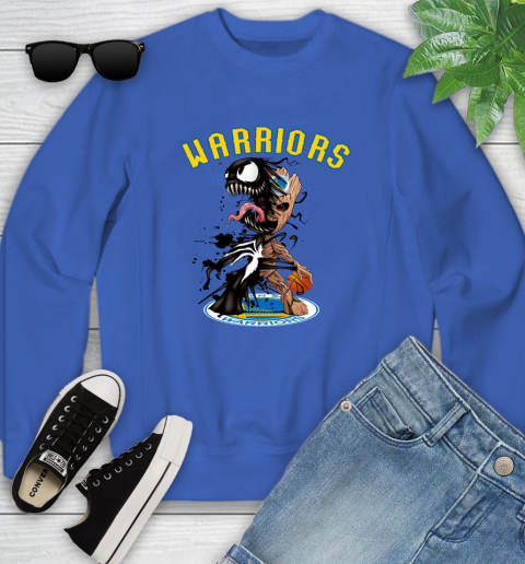 NBA Golden State Warriors Basketball Venom Groot Guardians Of The Galaxy Youth Sweatshirt 8