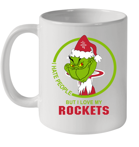Houston Rockets NBA Christmas Grinch I Hate People But I Love My Favorite Basketball Team Ceramic Mug 11oz