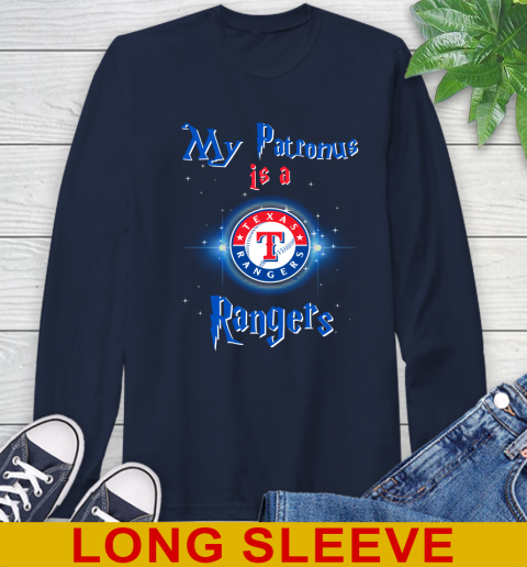 MLB Baseball Harry Potter My Patronus Is A Texas Rangers Long Sleeve T-Shirt 3