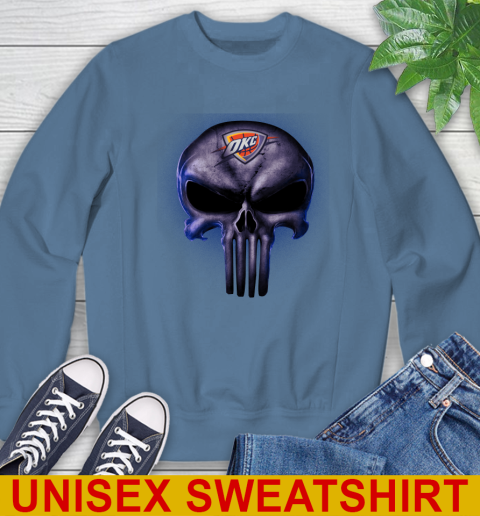 Oklahoma City Thunder NBA Basketball Punisher Skull Sports Sweatshirt 10