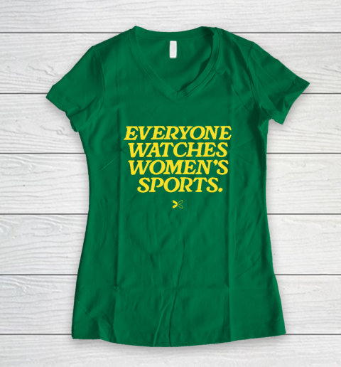 Everyone Watches Women's Sports Women's V-Neck T-Shirt 3