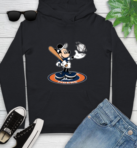 MLB Baseball Detroit Tigers Cheerful Mickey Disney Shirt Youth Hoodie