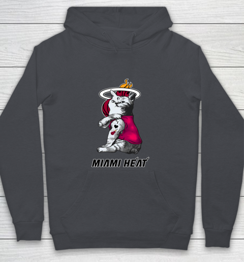 NBA Basketball My Cat Loves Miami Heat Youth Hoodie 5