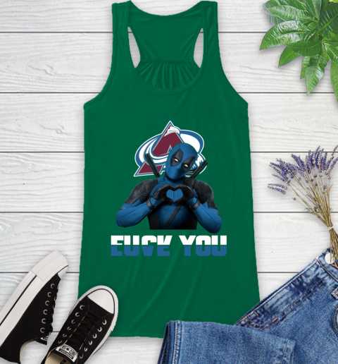 NHL Colorado Avalanche Deadpool Love You Fuck You Hockey Sports Racerback Tank 6