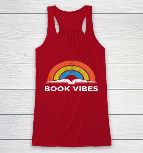 Reading Rainbow t shirt Vintage Retro Book Vibes Rainbow Gift for Reading Lovers Racerback Tank 4