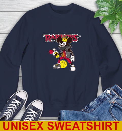 Toronto Raptors NBA Basketball Mickey Peace Sign Sports Sweatshirt 3