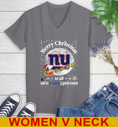 New York Giants Merry Christmas To All And To Giants A Good Season NFL Football Sports Women's V-Neck T-Shirt 11