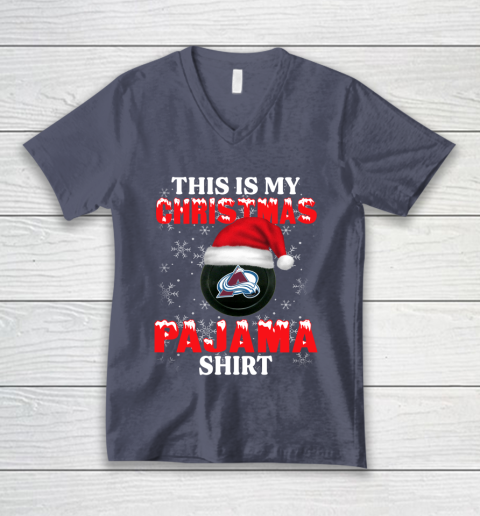 Colorado Avalanche This Is My Christmas Pajama Shirt NHL V-Neck T-Shirt 7