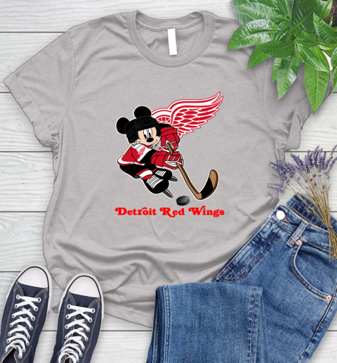 NHL Detroit Red Wings Mickey Mouse Disney Hockey T Shirt Women's T-Shirt 10