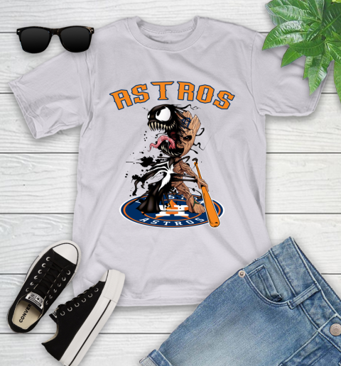 MLB Houston Astros Baseball Venom Groot Guardians Of The Galaxy Youth T-Shirt 4